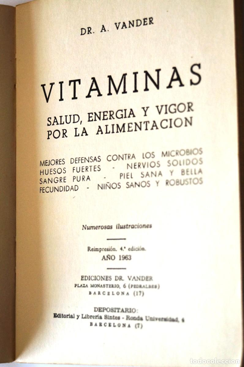 Libros de segunda mano: Vitaminas. Dr. Vander. (1963). - Foto 8