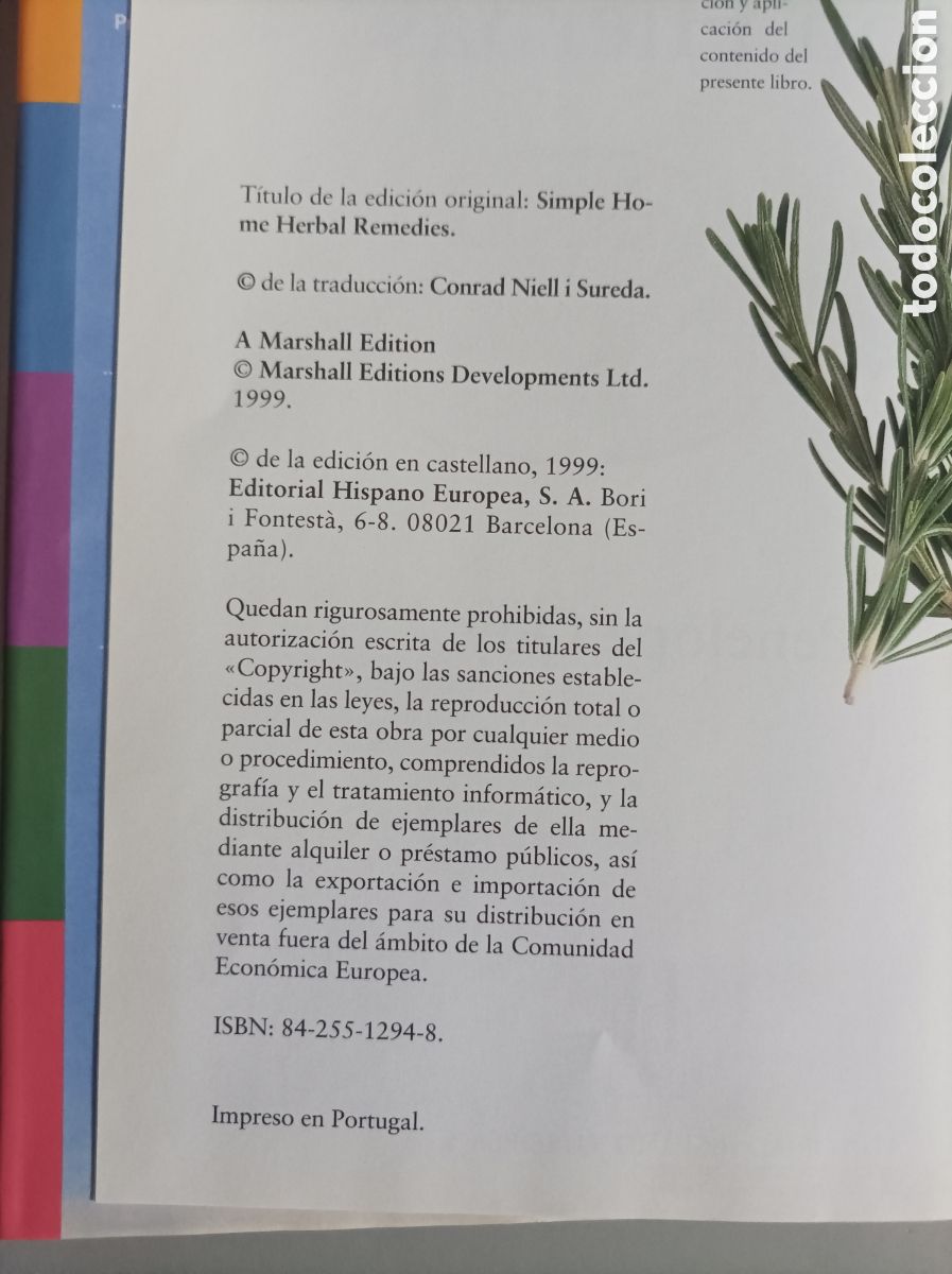 Libros de segunda mano: Remedios caseros con hierbas / Pen&eacute;lope Ody - Foto 3