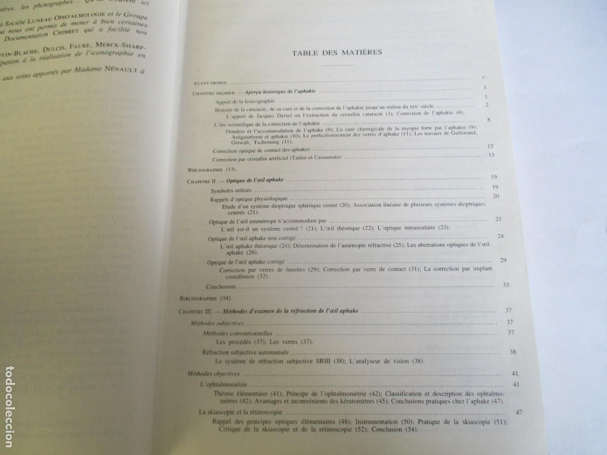 Libros de segunda mano: VV.AA. La correction de l&acute;aphakie (franc&eacute;s) W21989 - Foto 2