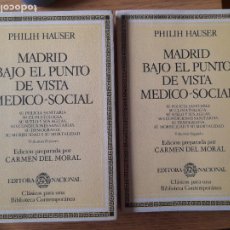 Libros de segunda mano: HISTORIA. MEDICINA. MADRID BAJO EL PUNTO DE VISTA MEDICO-SOCIAL, PHILIH HAUSER, ED. NACIONAL 1979L42