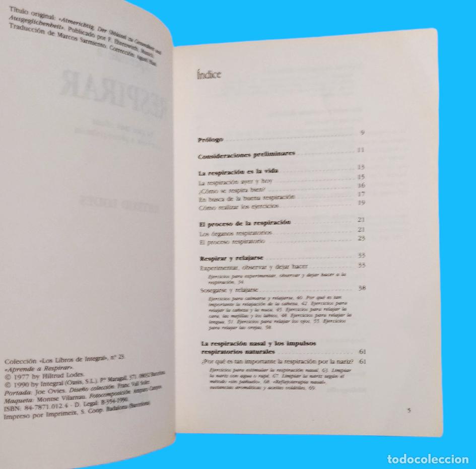 Libros de segunda mano: APRENDE A RESPIRAR / HILTRUD LODES. CASI COMO NUEVO. - Foto 4