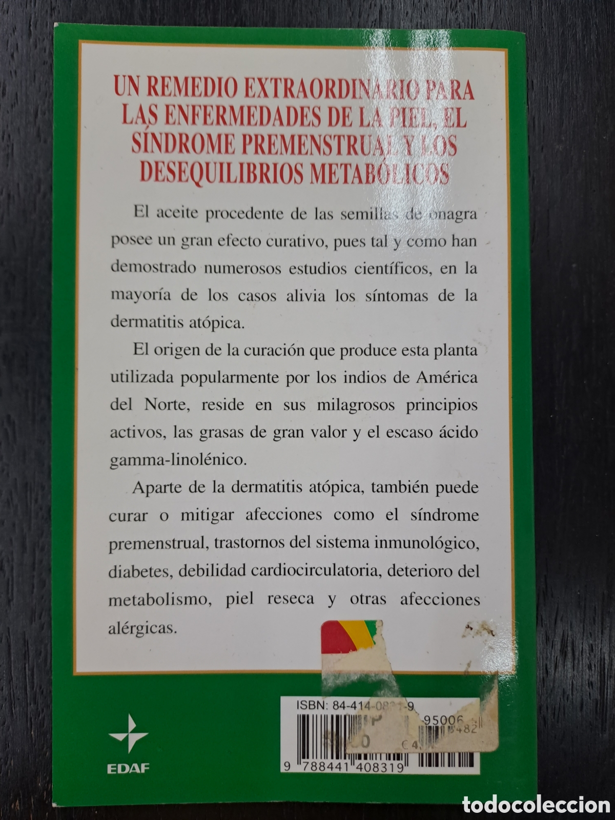 Libros de segunda mano: Aceite de onagra - Hermann Mohnert - Edaf - Foto 2