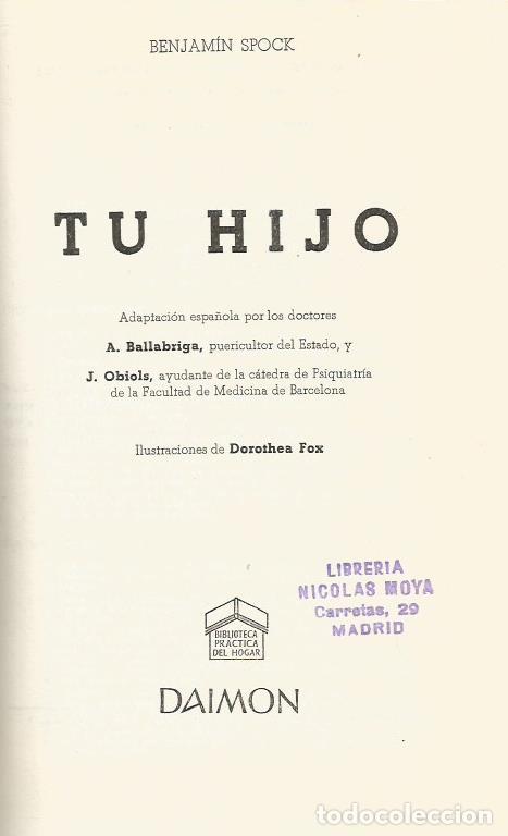 Libros de segunda mano: Tu hijo (biblioteca practica del hogar 2) - Spock, Benjamin - Foto 1