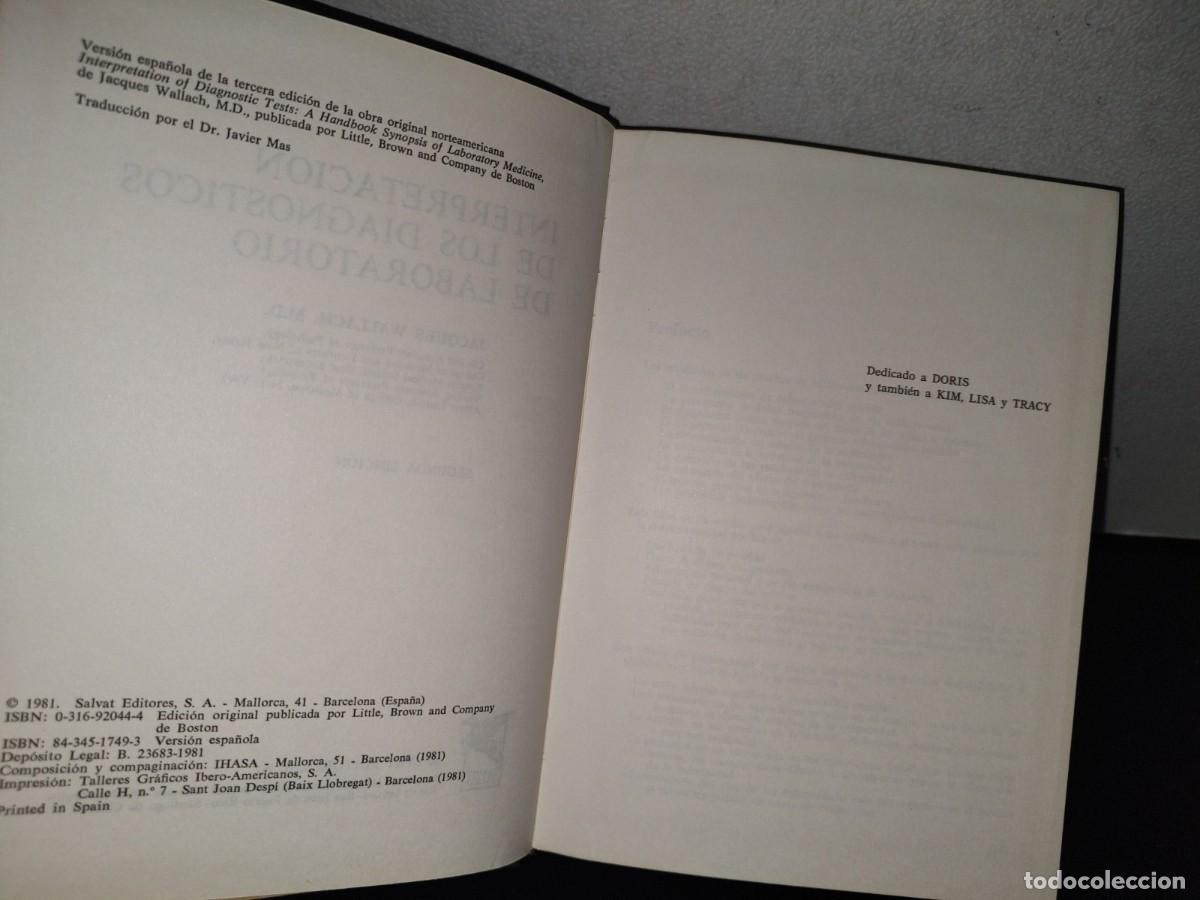 Libros de segunda mano: 87-2- INTERPRETACI&Oacute;N DE LOS DIAGN&Oacute;STICOS DE LABORATORIO - JACQUES WALLACH - Foto 5