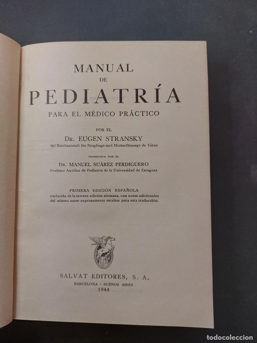 Libros de segunda mano: Manual de pediatria - Eugen Stransky - 1944 - con ex libris - Foto 1