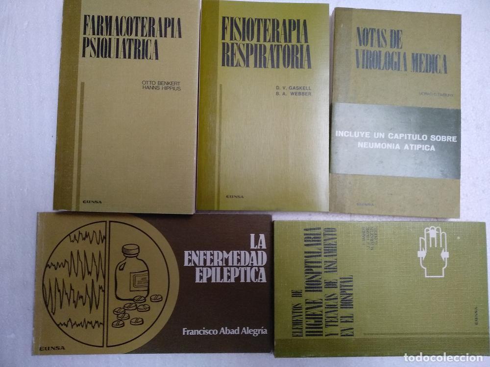 Libros de segunda mano: lote 5 libros MEDICINA, FARMACOTERAPIA PSIQUIATRICA, FISIOTERAP&Igrave;A RESPIRATORIA, VIROLOGIA MEDICA