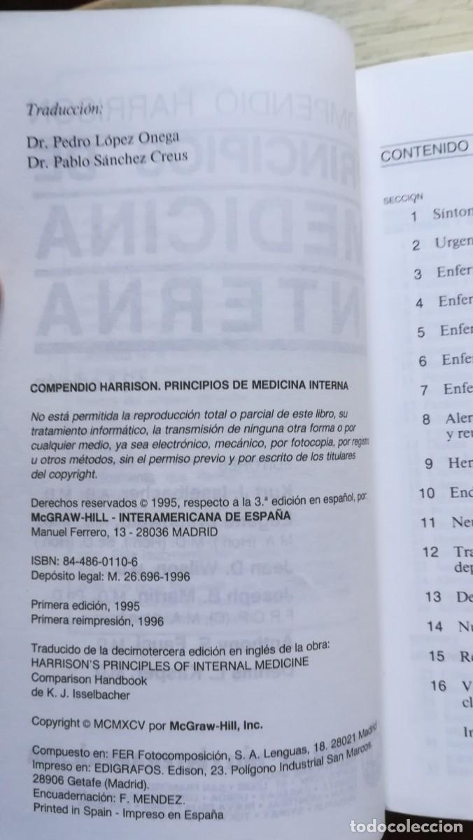 Libros de segunda mano: Principios de medicina interna. Harrison. Compendio - Foto 4
