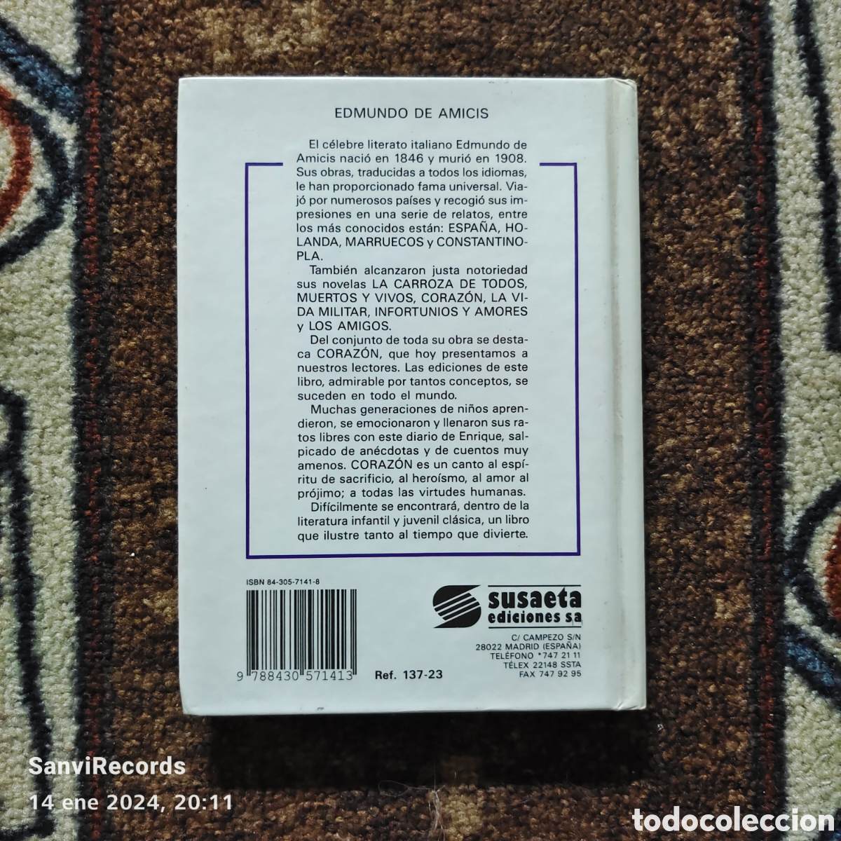 Libros de segunda mano: CORAZ&Oacute;N (EDMUNDO DE AMICIS) (SUSAETA) - Foto 2