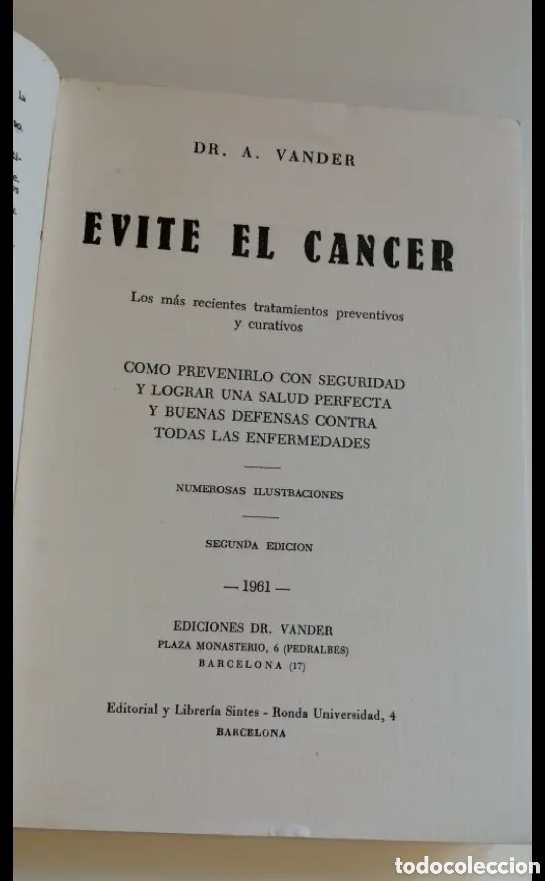 Libros de segunda mano: 1961 Evite el c&aacute;ncer. Dr Vander - Foto 3