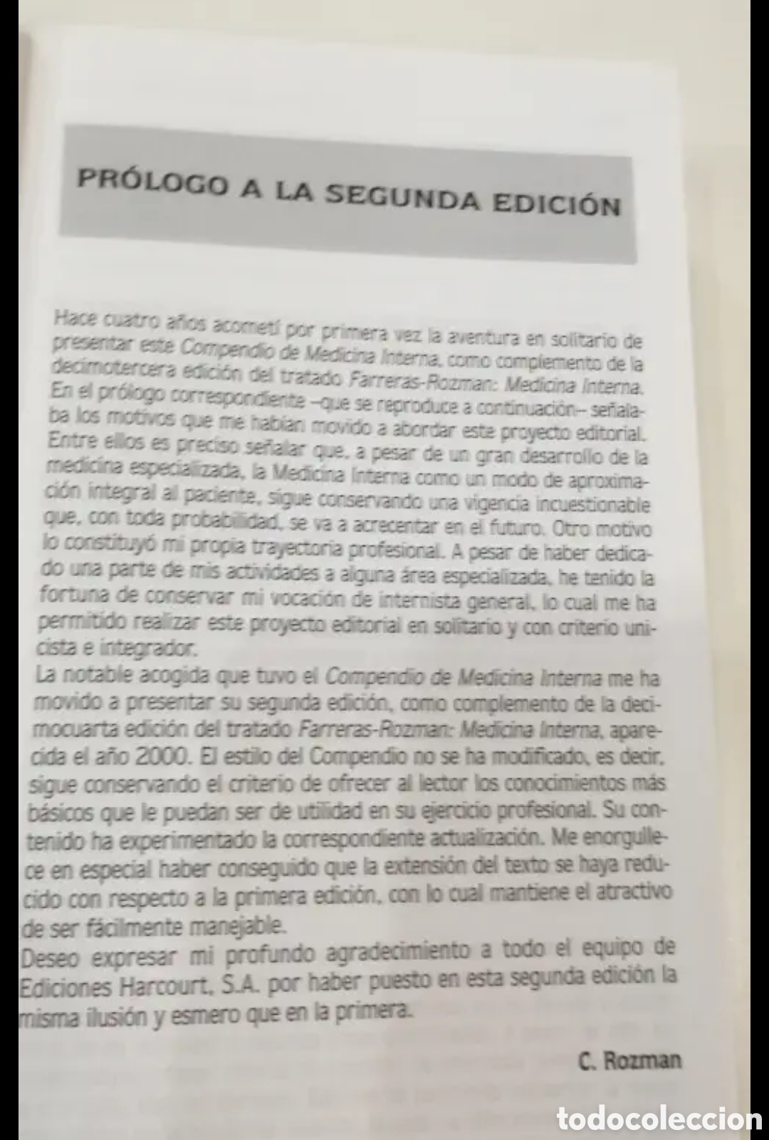 Libros de segunda mano: Compendio de Medicina Interna. Ciril Rozman. Harcourt Ediciones 2002 - Foto 3