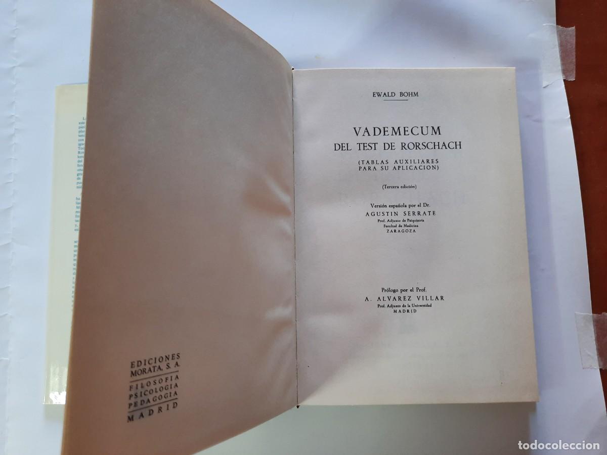 Libros de segunda mano: VADEMECUM DEL TEST DE RORSCHACH - Foto 3