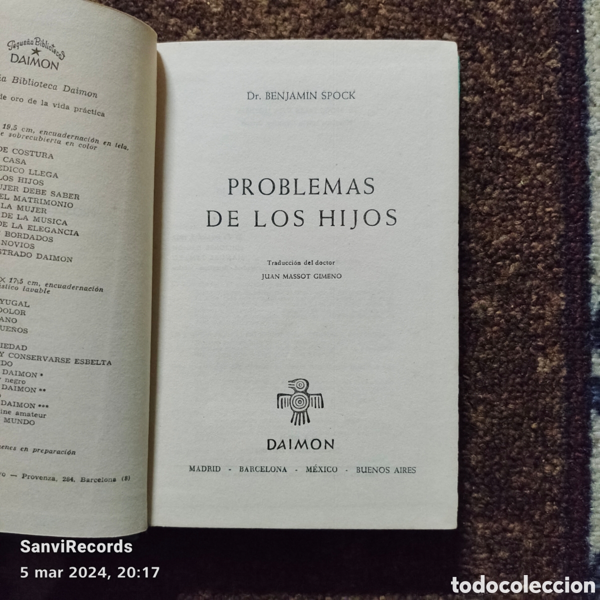 Libros de segunda mano: PROBLEMAS DE LOS HIJOS (DR. BENJAM&Iacute;N SPOCK) (DAIMON) - Foto 2