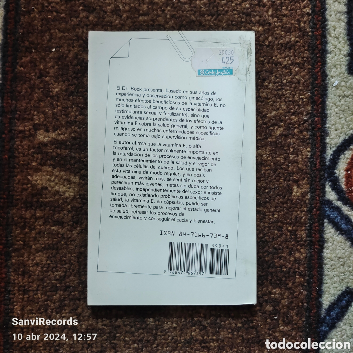 Libros de segunda mano: LA VITAMINA E (DR. RAYMOND F. BOCK) (EDAF) - Foto 2