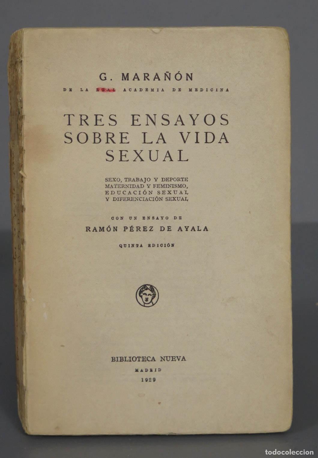 Gebrauchte B&uuml;cher: TRES ENSAYOS SOBRE LA VIDA SEXUAL. mara&ntilde;on. 1929