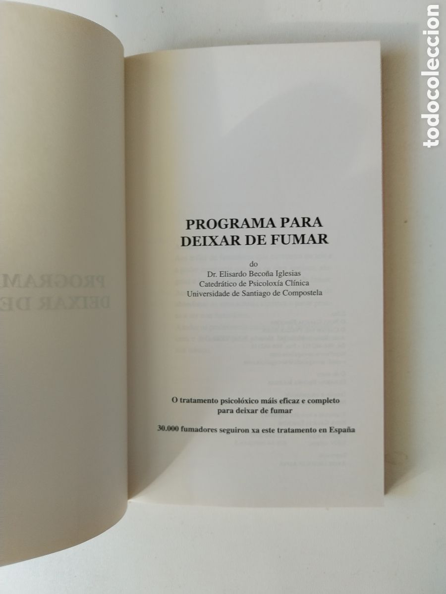 Libros de segunda mano: PROGRAMA PARA DEIXAR DE FUMAR/XUNTA DE GALICIA - Foto 2