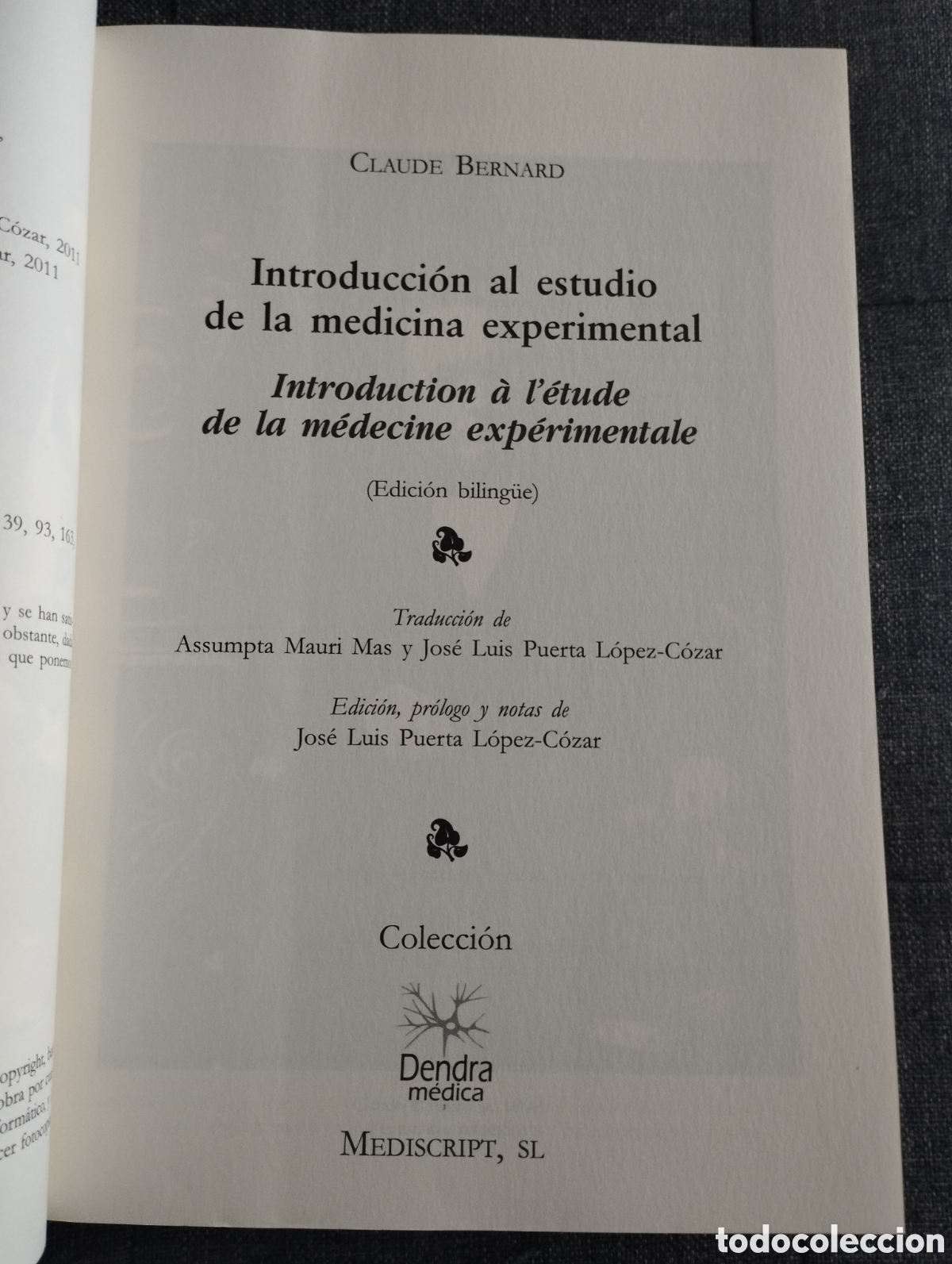 Libros de segunda mano: INTRODUCCI&Oacute;N AL ESTUDIO DE LA MEDICINA EXPERIMENTAL (CLAUDE BERNARD) - Foto 3