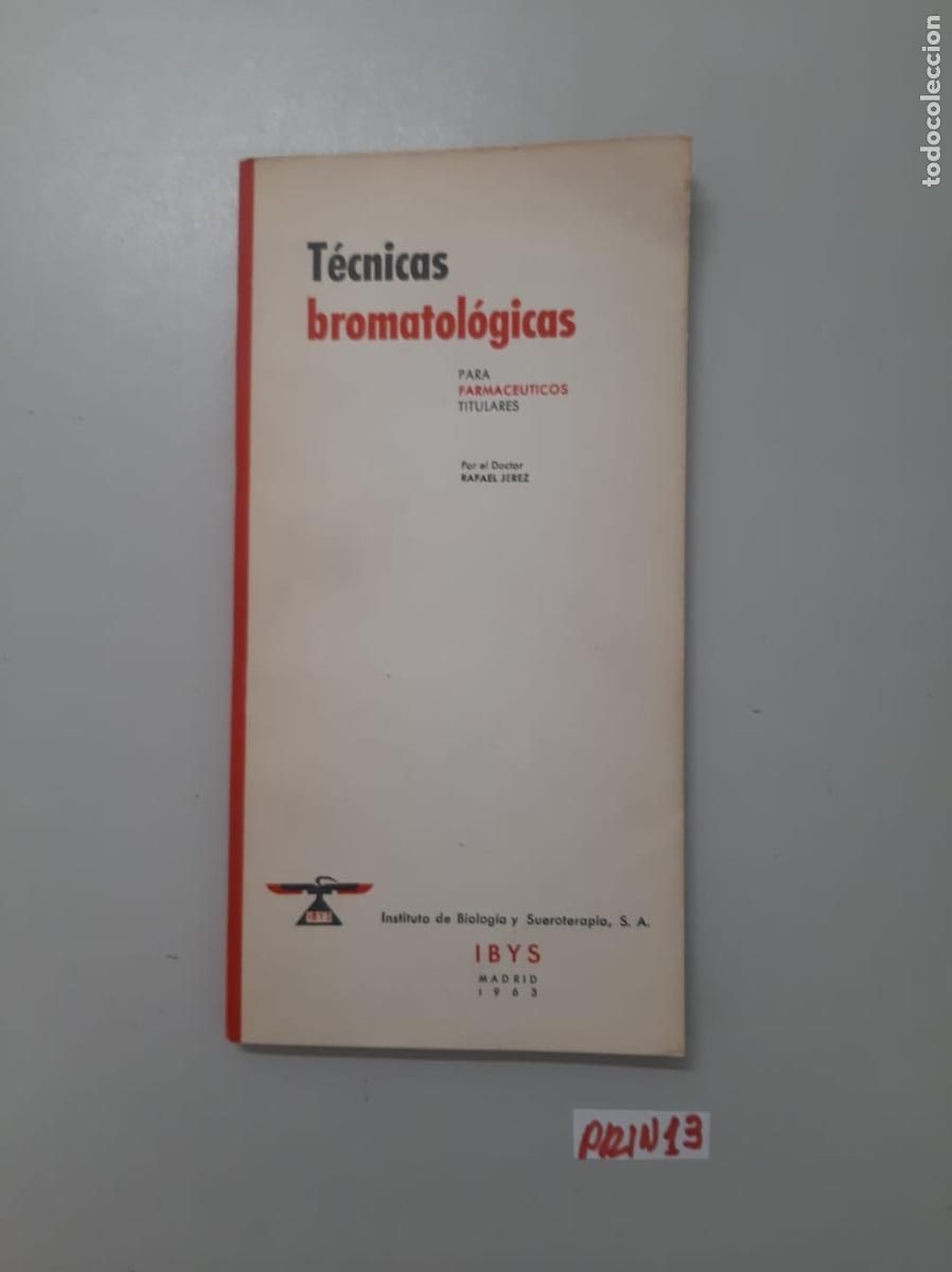 Libros de segunda mano: Libro: t&eacute;cnicas bromatologicas - Foto 1
