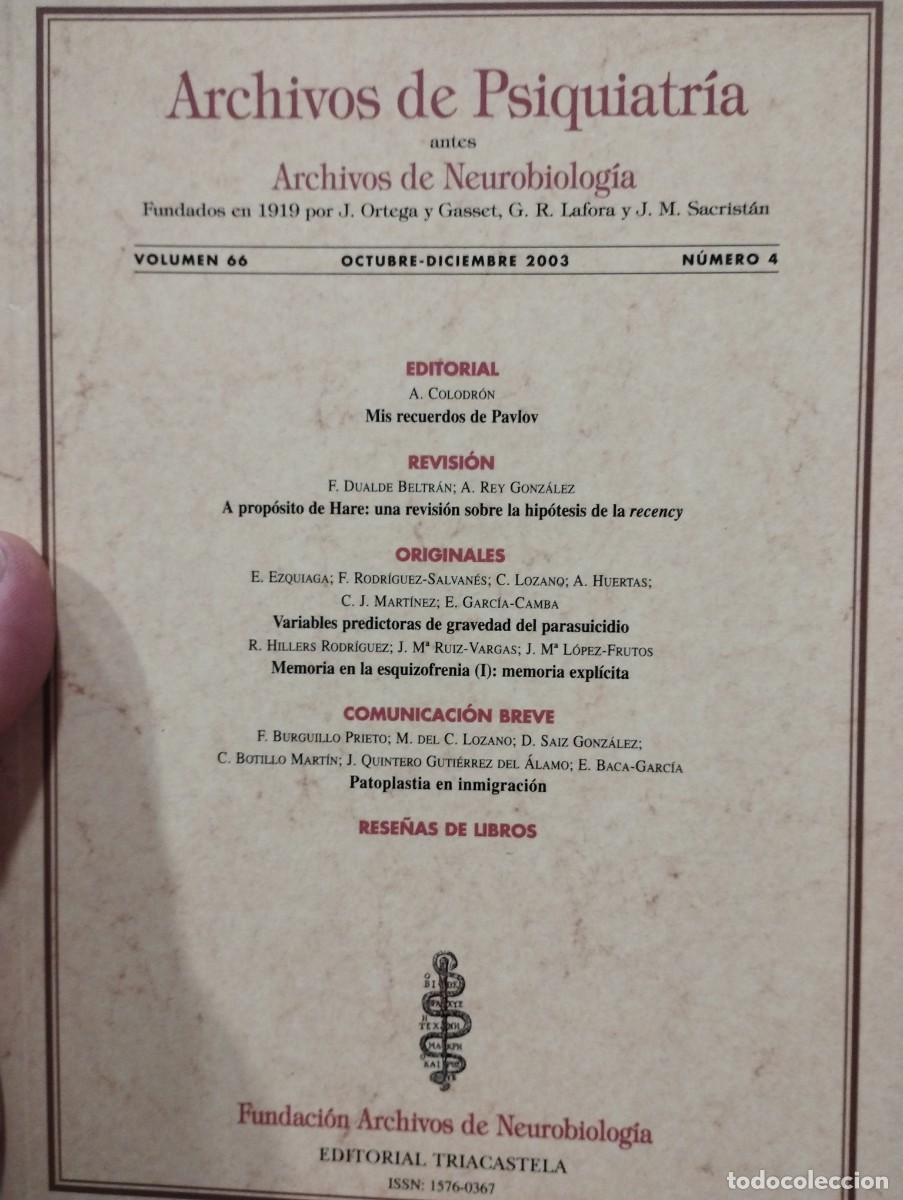 Libri di seconda mano: Archivos de psiquiatr&iacute;a. Vol. 66 n.4 oct+dic 2003