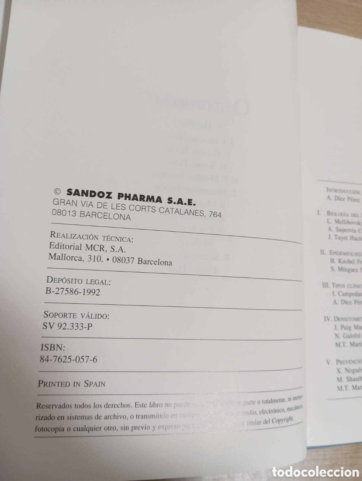 Libros de segunda mano: Osteoporosis. D&iacute;ez P&eacute;rez - Foto 4