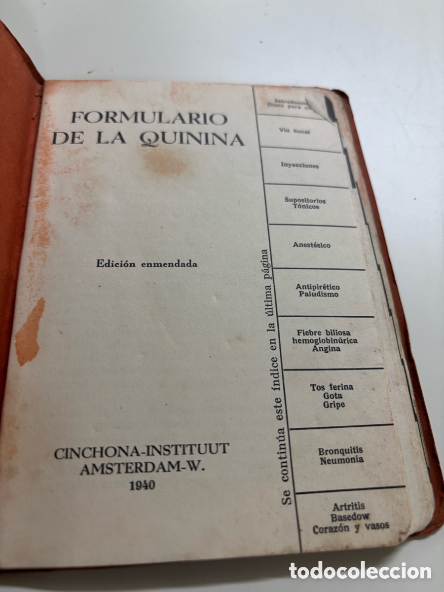 Libros de segunda mano: Formulario de la Quinina 1940 - Foto 3