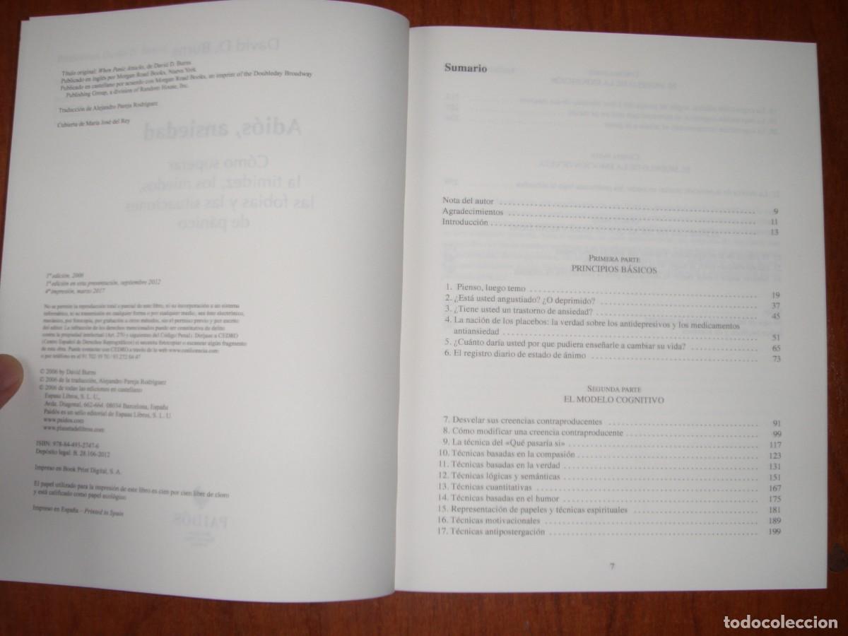 Libros de segunda mano: ADIOS ANSIEDAD DAVID D BURNS - Foto 4