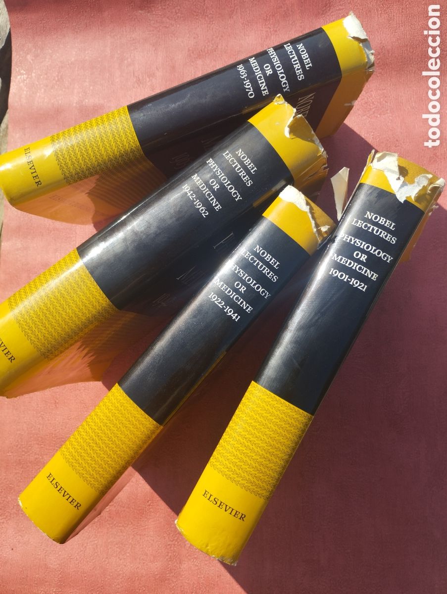 Libros de segunda mano: Nobel lectures physiology or medicine 1921-1970. 4 tomos. En ingl&eacute;s.