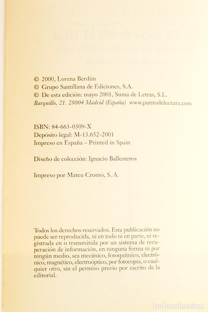 Libros de segunda mano: En tu casa o en la m&iacute;a - Lorena Berd&uacute;n - Foto 4