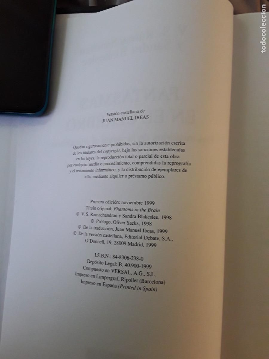 Livres d'occasion: Fantasmas en el cerebro, de V.S. Ramachandran y otros. Debate, 1999.