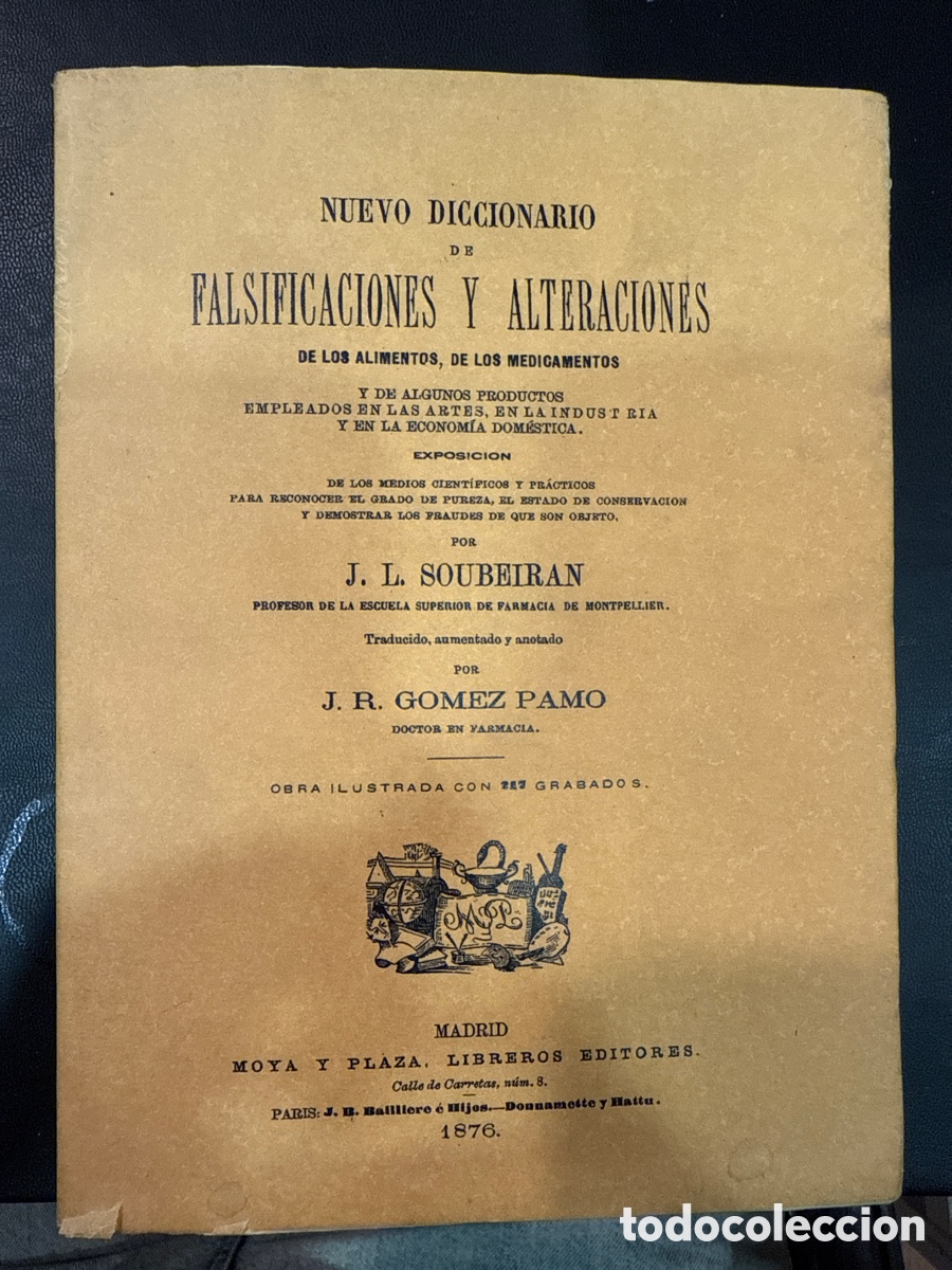 Livros em segunda m&atilde;o: SOUBEIRAN, J.L. Nuevo diccionario de falsificaciones y alteraciones de alimentos, medicamentos (...)