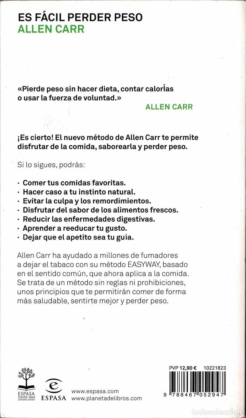Libros de segunda mano: Es f&aacute;cil perder peso - Allen Carr - Foto 3