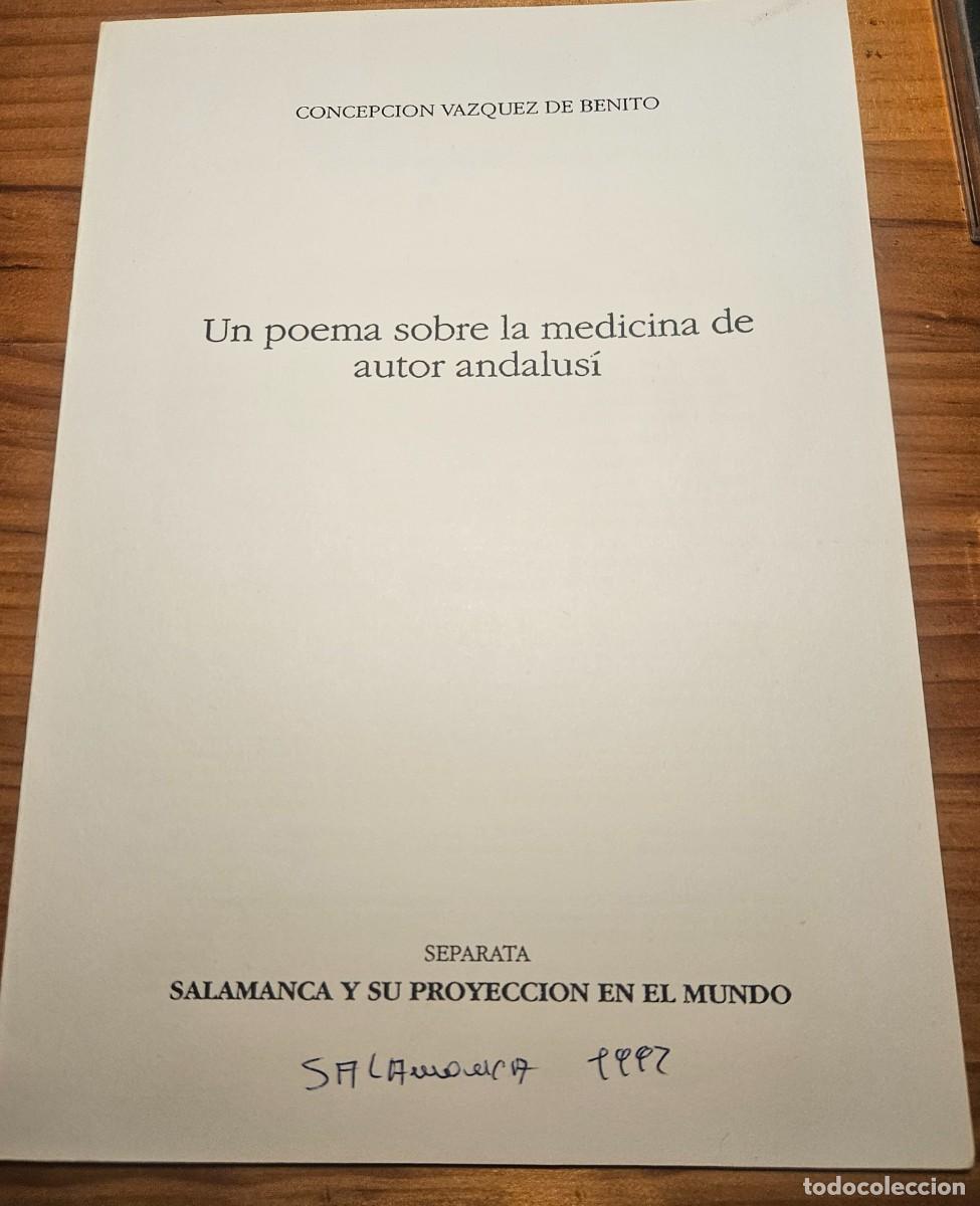 Libri di seconda mano: Un poema sobre la medicina de autor andalus&iacute; - Concepci&oacute;n V&aacute;zquez de Benito - 1992 - separata