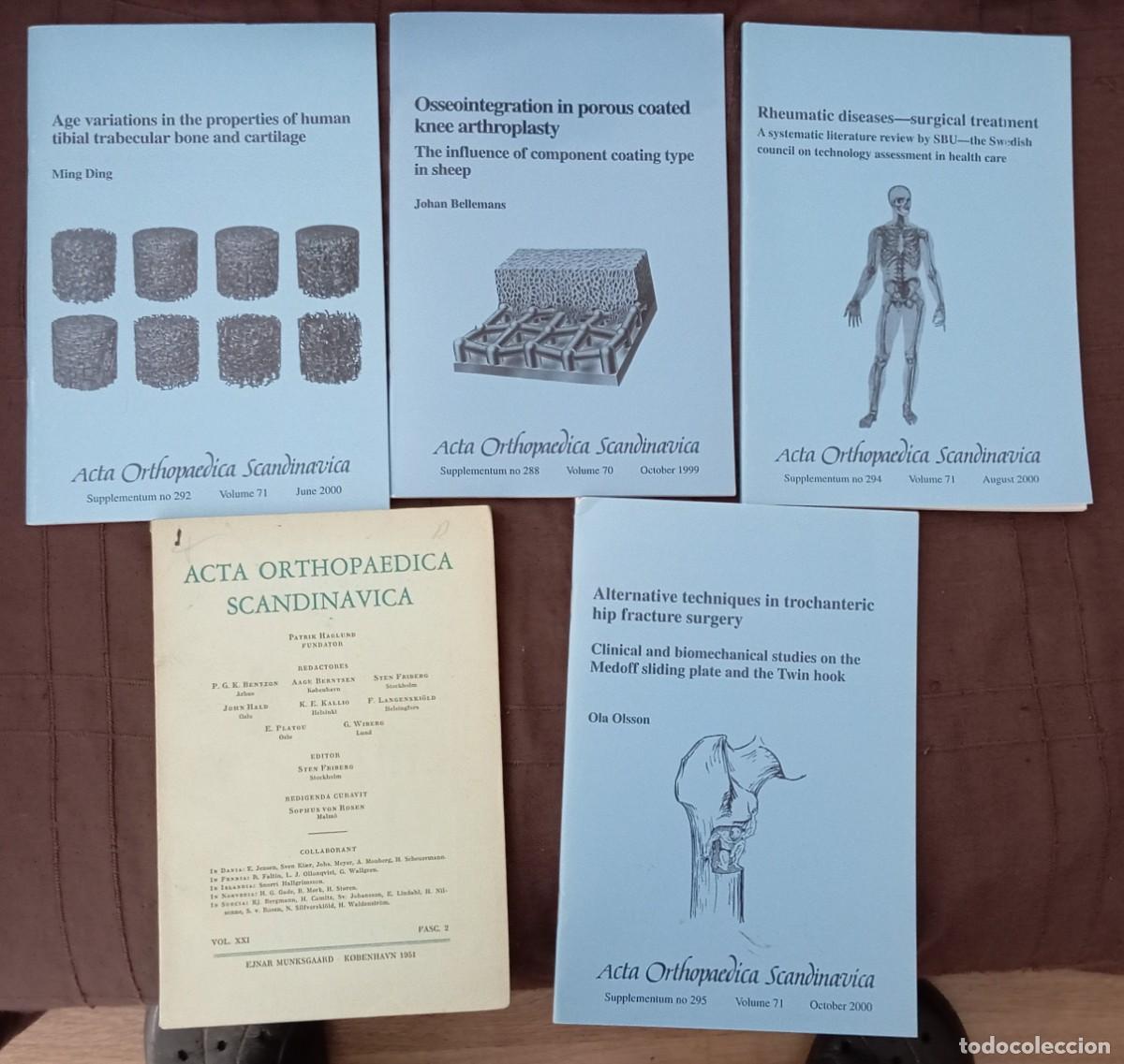 Libros de segunda mano: LOTE 5 libros medicina ortop&eacute;dica de Escandinavia. Cirug&iacute;a . En ingl&eacute;s.