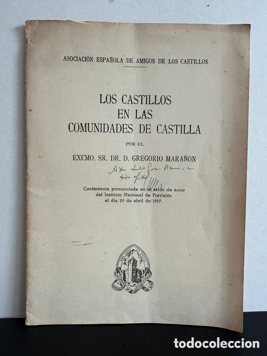Libros de segunda mano: Gregorio Mara&ntilde;&oacute;n - Los Castillos en las Comunidades de Castilla (Dedicada + Cartas)