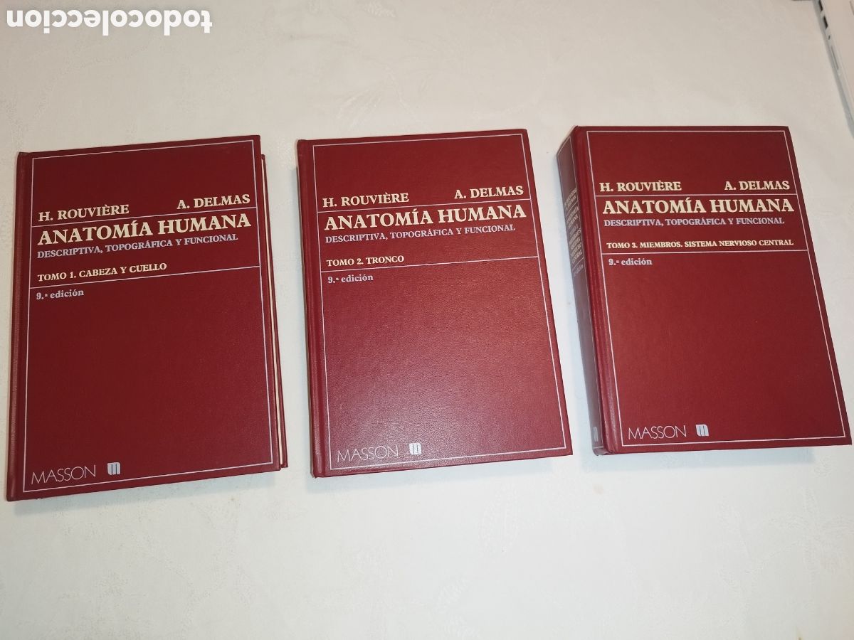 Livres d'occasion: ANATOMIA HUMANA 3 TOMOS COMPLETA.- ROUVIERE / DELMAS. ED. MASSON. NOVENA EDICION.