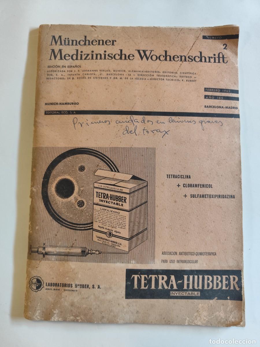 Libri di seconda mano: REVISTA ALEMANA MUNCHENER MEDIZINISCHE WOCHENSCHRIFT, EDICION ESPA&Ntilde;OLA 1963 PUBLICIDAD FARMACIA