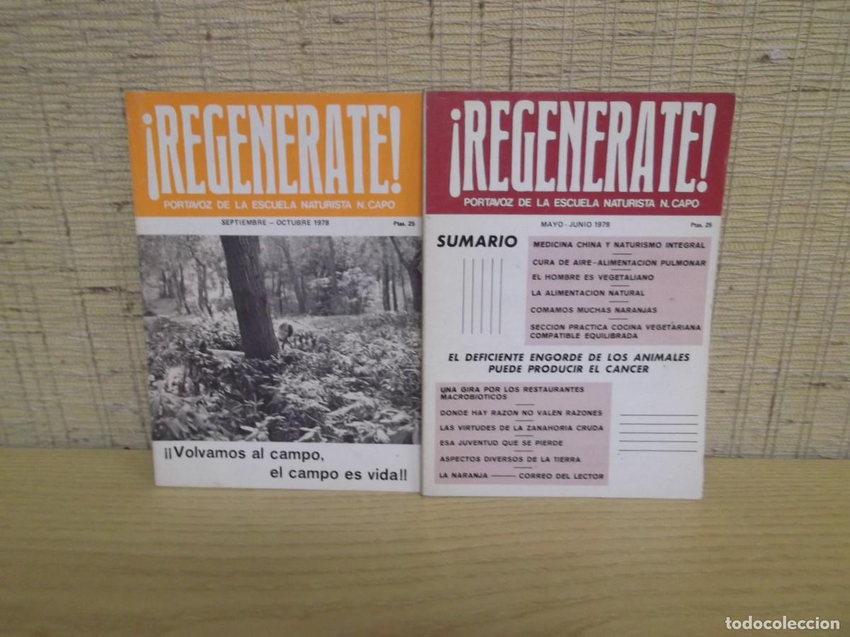 Livros em segunda m&atilde;o: &iexcl;Regenerate! Portavoz de la escuela naturista N.Capo.Lote de dos revistas 1978