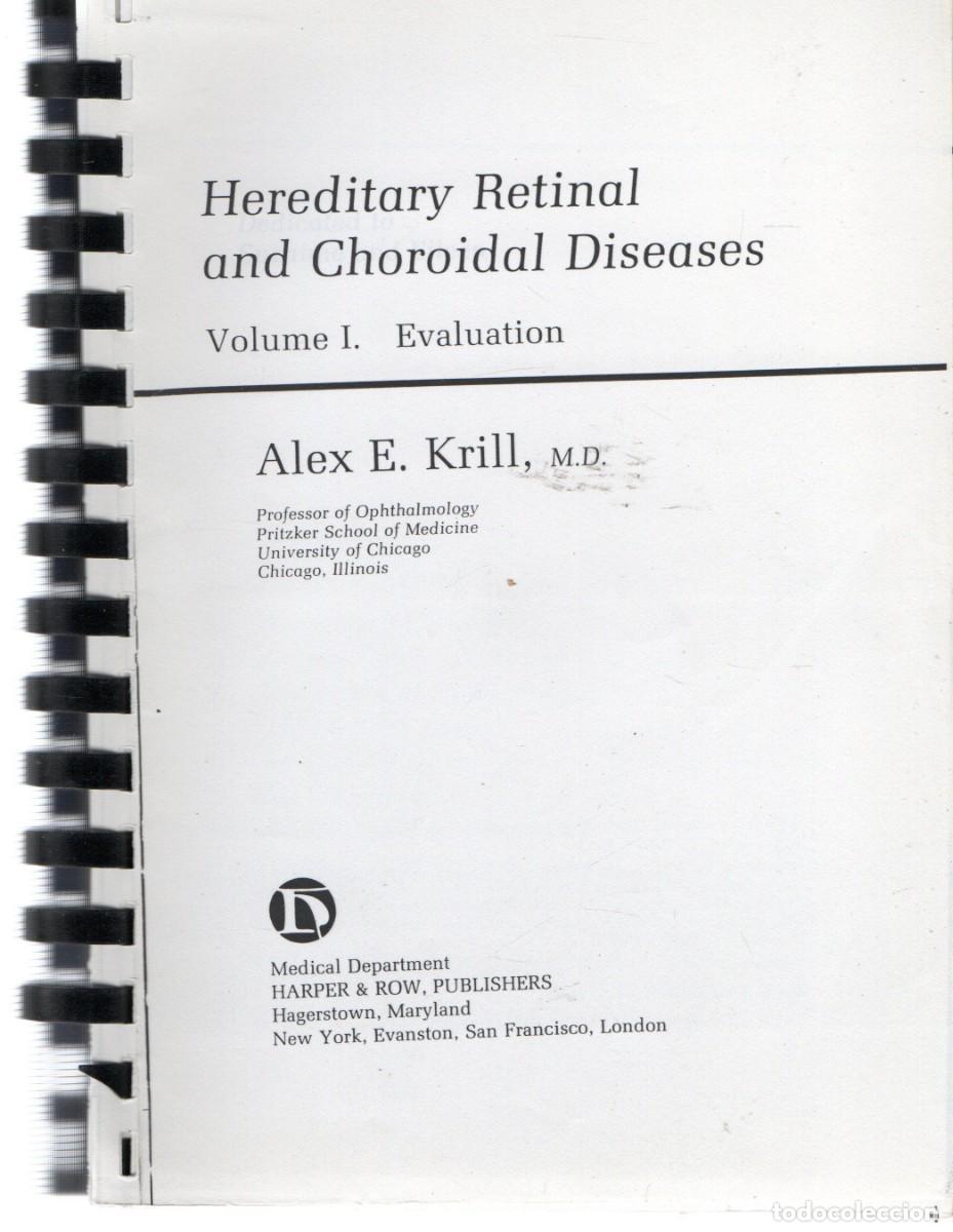 Second hand books: HEREDITARY RETINAL AND CHOROIDAL DISEASES. KRILL, ALEX E. A-MEDI-1291