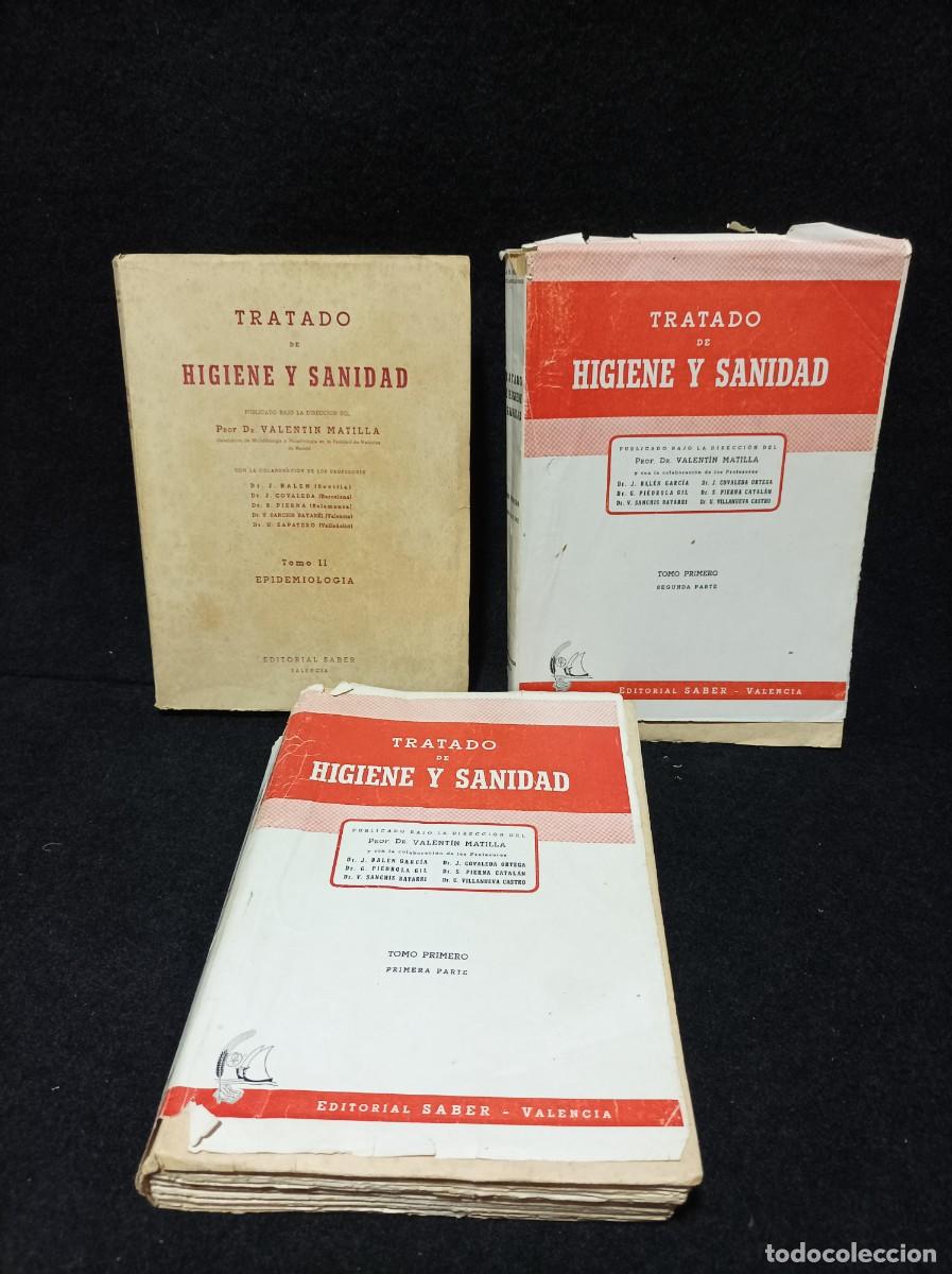 Libros de segunda mano: Tratado de higiene y sanidad. Completo (2 tomos en 3 vol&uacute;menes). VVAA Ed Saber 1952