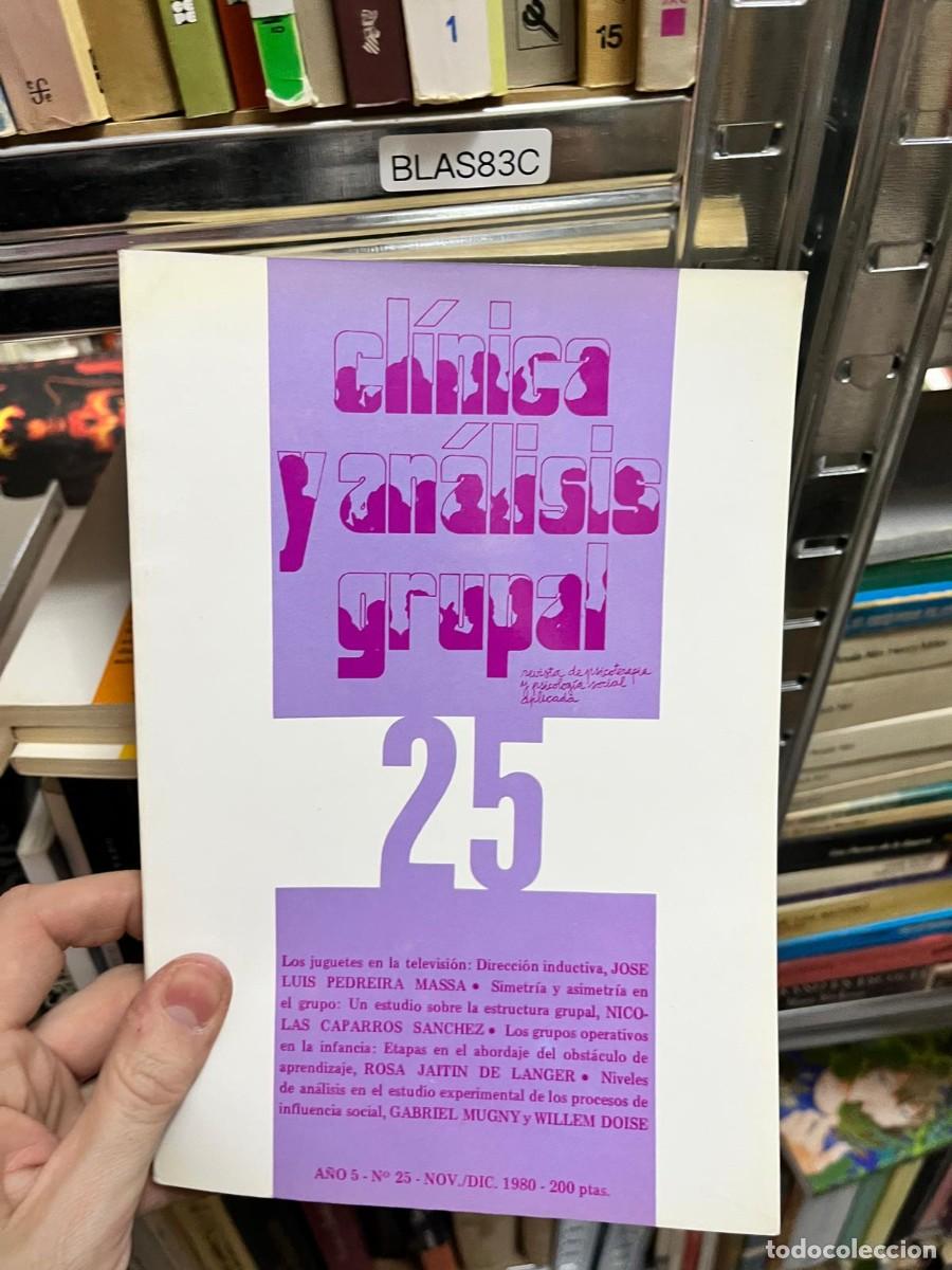 Libros de segunda mano: BLAS83C &ndash; Revista Cl&iacute;nica y An&aacute;lisis Grupal, n&ordm; 25, noviembre/diciembre 1980. Psicolog&iacute;a social, din