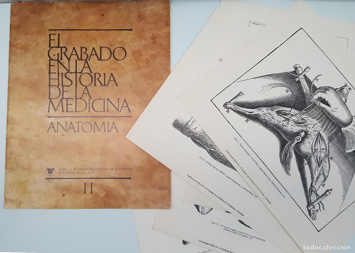 Livres d'occasion: CARPETA CON 6 GRABADOS DE LA HISTORIA DE LA MEDICINA, ANATOM&Iacute;A II. J.URIACH & CIA. DOLMEN 1980