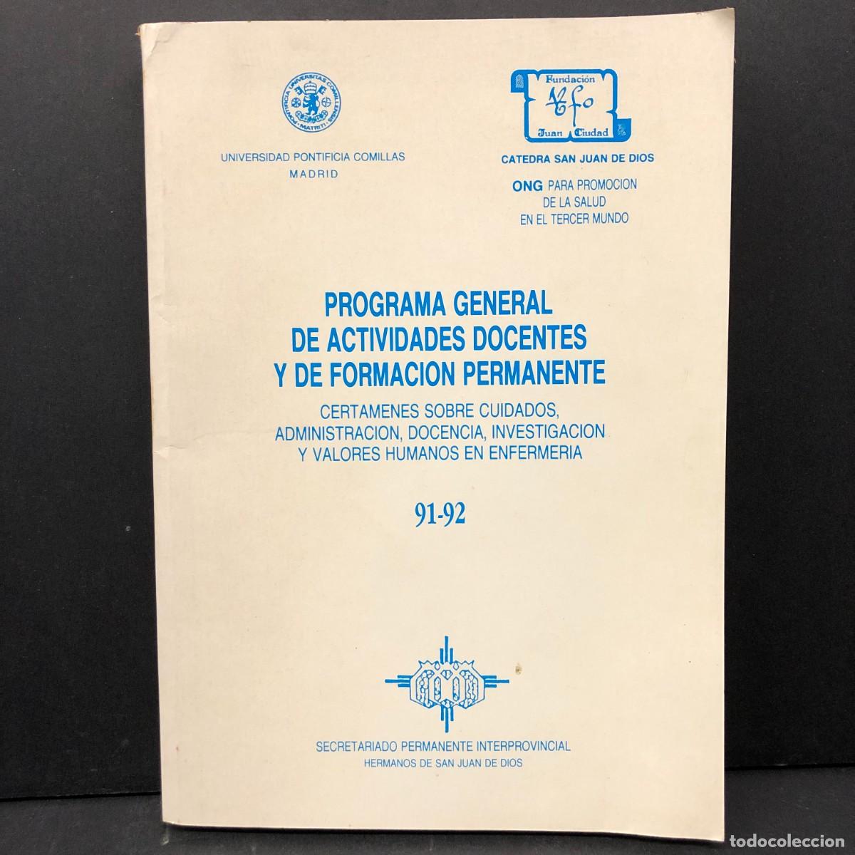 Libros de segunda mano: PROGRAMA GENERAL DE ACTIVIDADES DOCENTES Y DE FORMACION PERMANENTE - FUNDACION JUAN CIUDAD / 3387