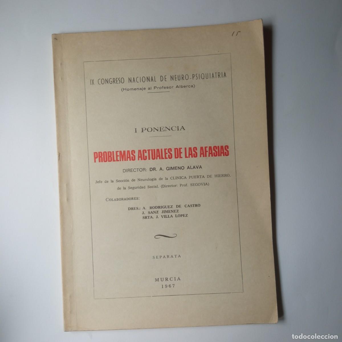Libros de segunda mano: Problemas actuales de las afasias 1967