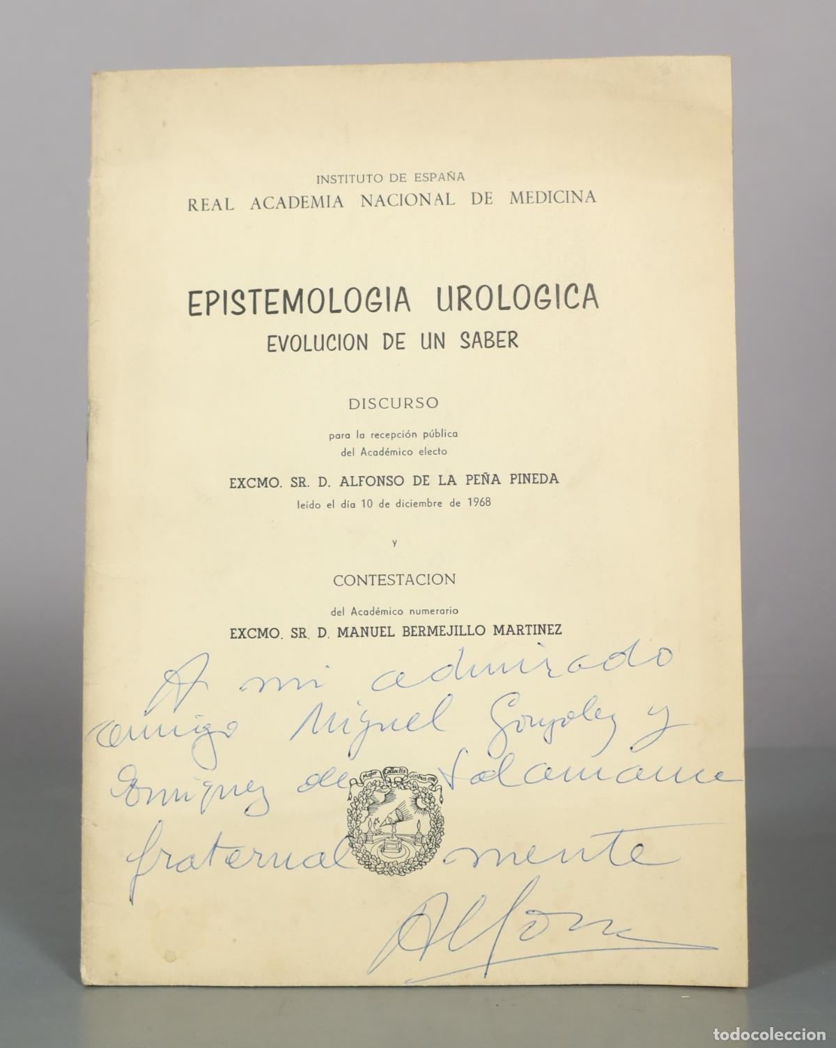 Libros de segunda mano: EPISTEMOLOCIA UROLOCICA EVOLUCION DE UN SABER. DEDICADO AUTOGRAFO AUTOR