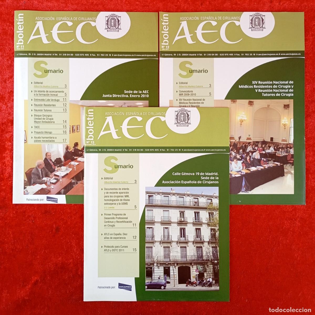 Libros de segunda mano: BOLET&Iacute;N ASOCIACI&Oacute;N ESPA&Ntilde;OLA DE CIRUJANOS - N&Uacute;MEROS 11-12-13 - 2010 / 4947