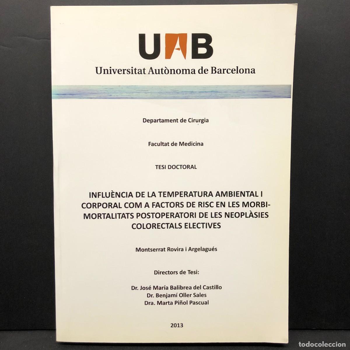 Libri di seconda mano: INFLU&Egrave;NCIA DE LA TEMPERATURA AMBIENTAL I CORPORAL COM A FACTORS DE RISC EN LES MORBIMORTALITA / 5156