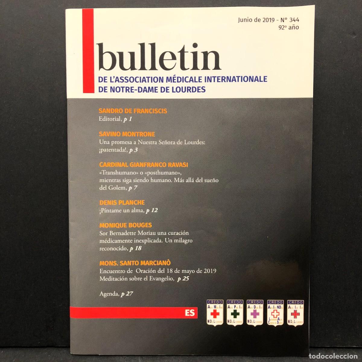 Libros de segunda mano: BULLETIN DE L'ASSOCIATION M&Eacute;DICALE INTERNATIONALE DE NOTRE-DAME DE LOURDES - N&ordm; 344 / 5527