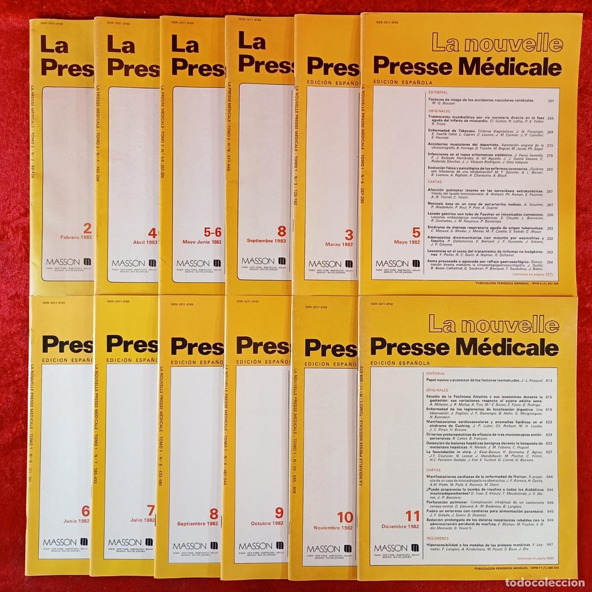 Livros em segunda m&atilde;o: LA NOUVELLE PRESSE M&Eacute;DICALE - EDICI&Oacute;N ESPA&Ntilde;OLA - MASSON - 12 REVISTAS / 6024