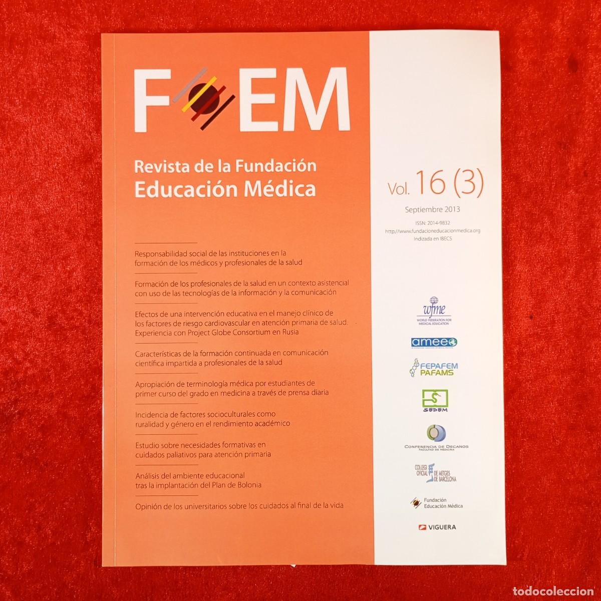 Libros de segunda mano: REVISTA DE LA FUNDACI&Oacute;N M&Eacute;DICA - FEM - VOL. 16 - 3 - SEPTIEMBRE 2013 / 6097