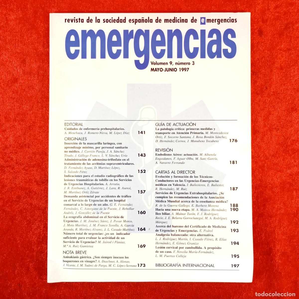 Livres d'occasion: EMERGENCIAS - REVISTA DE LA SOCIEDAD ESPA&Ntilde;OLA DE MEDICINA DE EMERGENCIAS - VOLUMEN 9 N&ordm; 3 / 6108