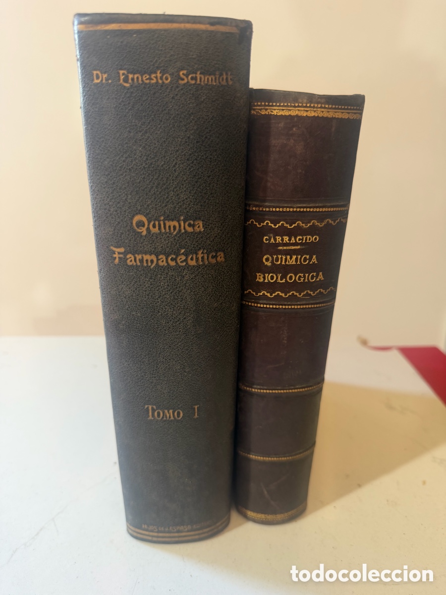 Libros de segunda mano: Lote 2 libros antiguos de Qu&iacute;mica y Farmacia -